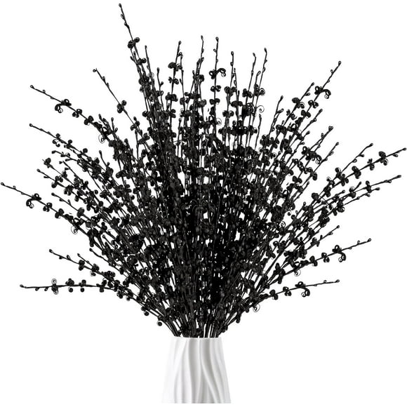Namzi 10 Pcs 29.5’’ Long Artificial Jasmine Flowers Tall Fake Flower Bouquet Faux Jasmine Plants Dry Branches(Black)
