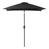 CorLiving 6.5ft x 6.5ft Square Durable Fabric Canopy Tilting Outdoor Umbrella with Steel Frame for Patio, Pool, Garden, and more