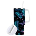 thumbnail image 2 of 30 oz Insulated Stainless Steel Tumbler Double Wall Stainless Steel Tumbler with 2-Way Drinking Butterfly and The Moon, 2 of 9