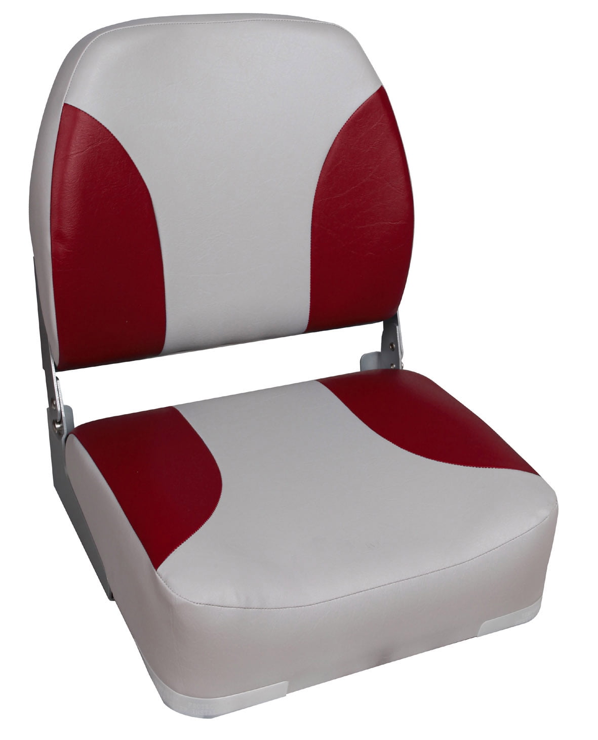 Leader Accessories New Low Back Folding Boat Seat，Red/Gray