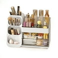 thumbnail image 2 of Wdmiya Makeup Organizer For Vanity, Large Capacity Skincare Organizer Countertop With 2 Drawers, Cosmetic Display Cases Makeup Storage For Bedroom, Bathroom, Ideal Gifts For Women, White, 2 of 7