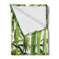 thumbnail image 2 of Bamboo Print Soft Flannel Fleece Blanket, Fresh Green Plant with Leaves in Garden Nature Growth Ecology Feng Shui Theme, Cozy Plush for Indoor and Outdoor Use, 50" x 70", Green White, by Ambesonne, 2 of 5
