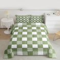 thumbnail image 2 of Homewish Geometric Plaid 3-Piece Full Size Comforter Sets For Teens Boys Girls,Green White Bedding Comforter Set,Vintage Aesthetic Lightweight Bedding Sets,Super Cozy Room Decor,Reversible, 2 of 8