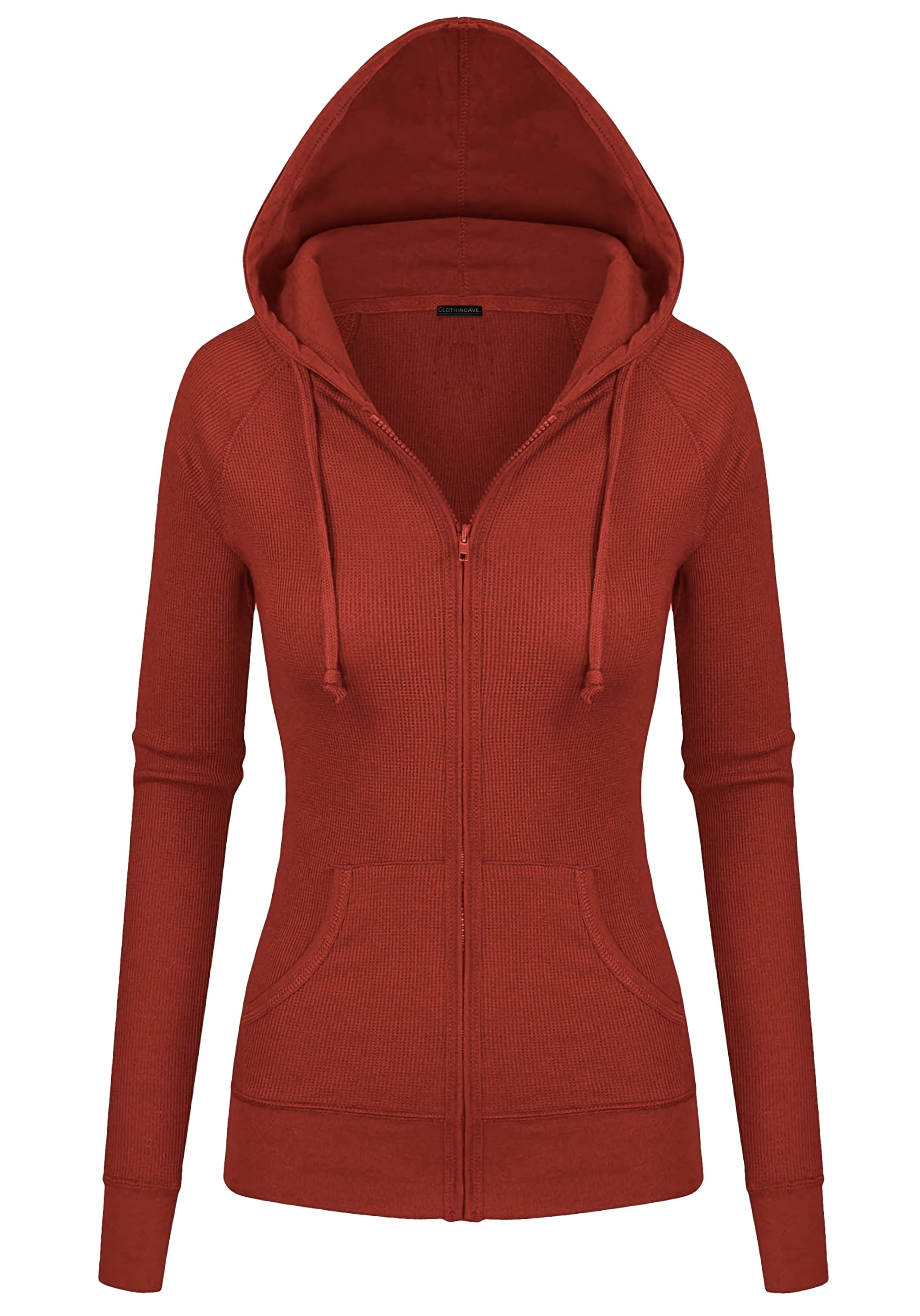 ClothingAve. Women's Active Thermal Zip Up Lightweight Hoodie Casual