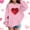 Pink, variant on Girls Red Valentine's Day Hoodie with 3D Hearts Oversized Cute Graphic Sweatshirt for Kids,Size 11-12 T