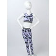 thumbnail image 6 of iiniim Big Girls 2PCS Sports Outfit Camouflage Printed Crop Top with Leggings Gymnastic, 6 of 7