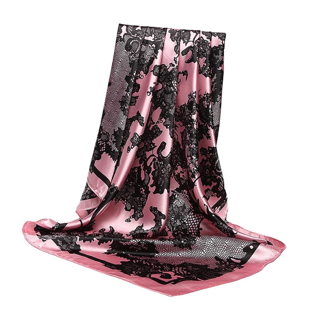 Bufanda cuadrada para mujer Fernando Diadema de seda satinada 90 cm rosa