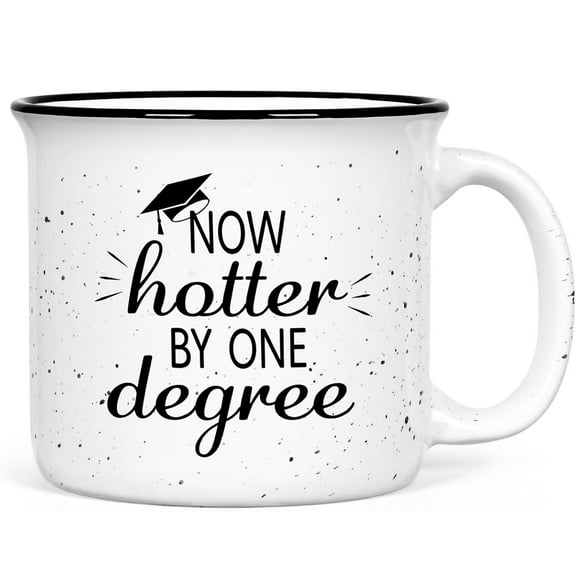 Graduation Gifts - Now Hotter By One Degree Coffee Mugs, Graduation Gifts for Friends, High School College Masters Degree Graduate Gifts, Futtumy White Coffee Mugs Ceramic Mug Tea Cup, 15 fl oz