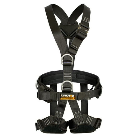Fall Arrest Rope - Fusion Climb Tac-Scape Lite Full Body Tactical Padded Y Style Fall Arrest Harness Black Size L