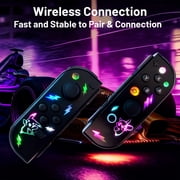 Joypad Controller Compatible with Switch/Lite/OLED Controller (L/R)+Lanyard,Support Motion Control/Dual Vibration-Brown/Yellow