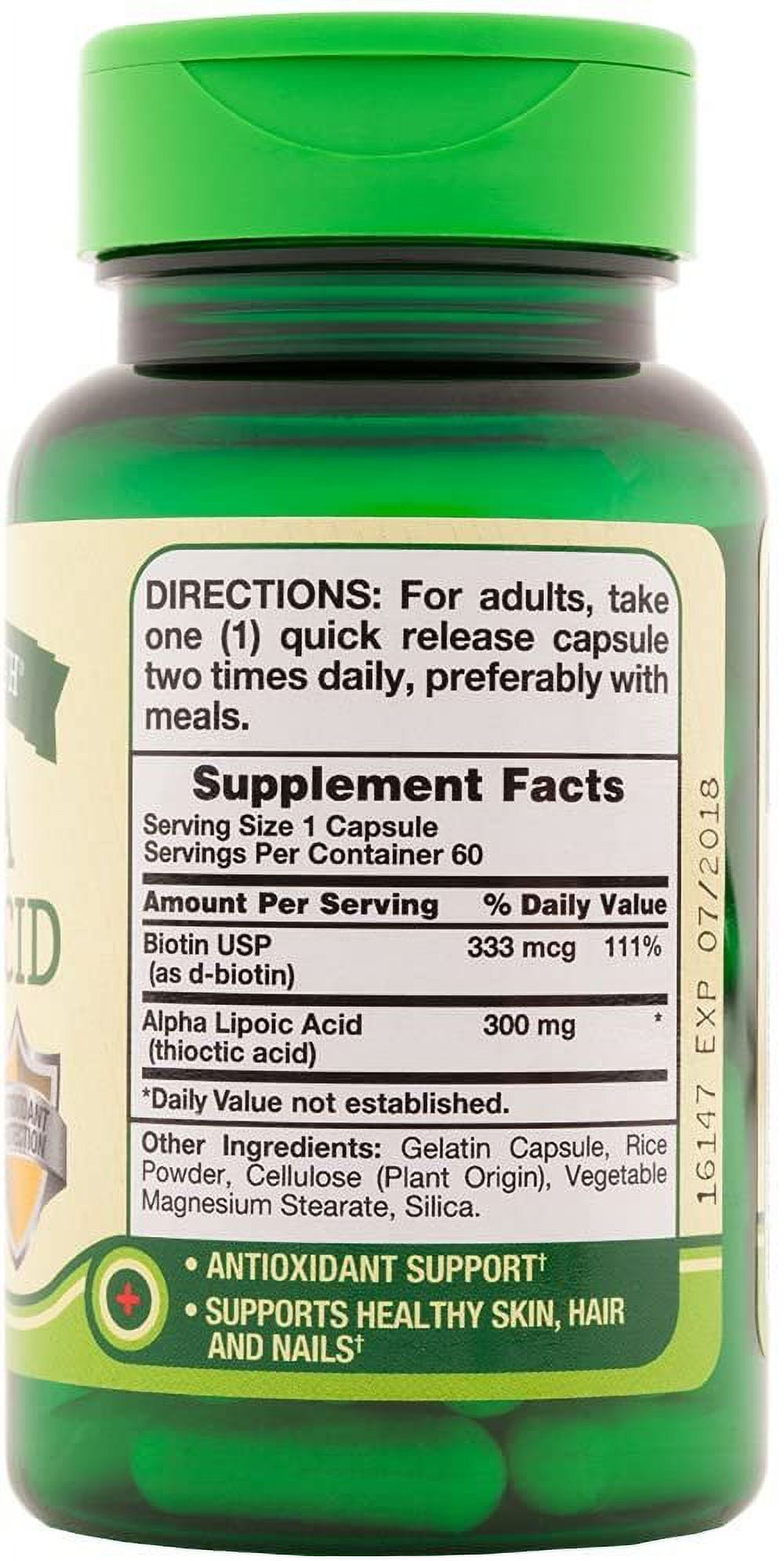 Nature's Truth Alpha Lipoic Acid 300mg w/ Biotin Optimizer, 60ct, 3-Pack