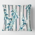 thumbnail image 2 of Designart Retro Handdrawn Lilies' Mid-Century Modern Throw Pillow - 16x16, 2 of 2
