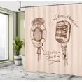thumbnail image 5 of Ambesonne Vintage Shower Curtain, Boho Microphone Retro, 69"Wx70"L, Brown Ecru, 5 of 5