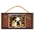 thumbnail image 2 of Bulldog Home for the Holidays "Paws on the Windowsill" Dog Sign Plaque featuring the art of Scott Rogers, 2 of 3