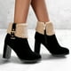 thumbnail image 4 of NECHOLOGY Botas Mujer Zapatos Botines mujer Otoño e invierno nuevos modelos de comercio exterior de Europa y Unidos Botas de mujer de tamaño Gruesas con botines de tacón Botas (Black, 8.5), 4 of 5