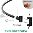 thumbnail image 5 of Adjustable Curved Shower Curtain Rod, 38–72 Inches, Black Aluminum, Wall Mounted with Rotating Brackets, 5 of 7