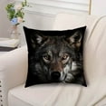 thumbnail image 6 of Lilixerw Wolf Animal Print Linen Pillow Cover 18x18 Inch,with Zipper,Animal Decorative Cushion Cover for Sofa Living Room Bed,Black, 6 of 6