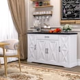 thumbnail image 4 of HAUXITIO White Buffet Cabinet with Drawer & Adjustable Shelves, Modern Coffee Bar Station for Kitchen, Pantry Storage Sideboard, 4 of 7
