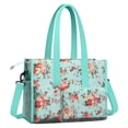 thumbnail image 2 of Teacher Tote Bag,Pioneer Flower Floral Print Pattern Teacher Utility Tote Bag,Large Work Tote Bags for Women with Multiple Pockets,Top Zipper Closure,13.8x10.6x6.7 Inch, 2 of 5