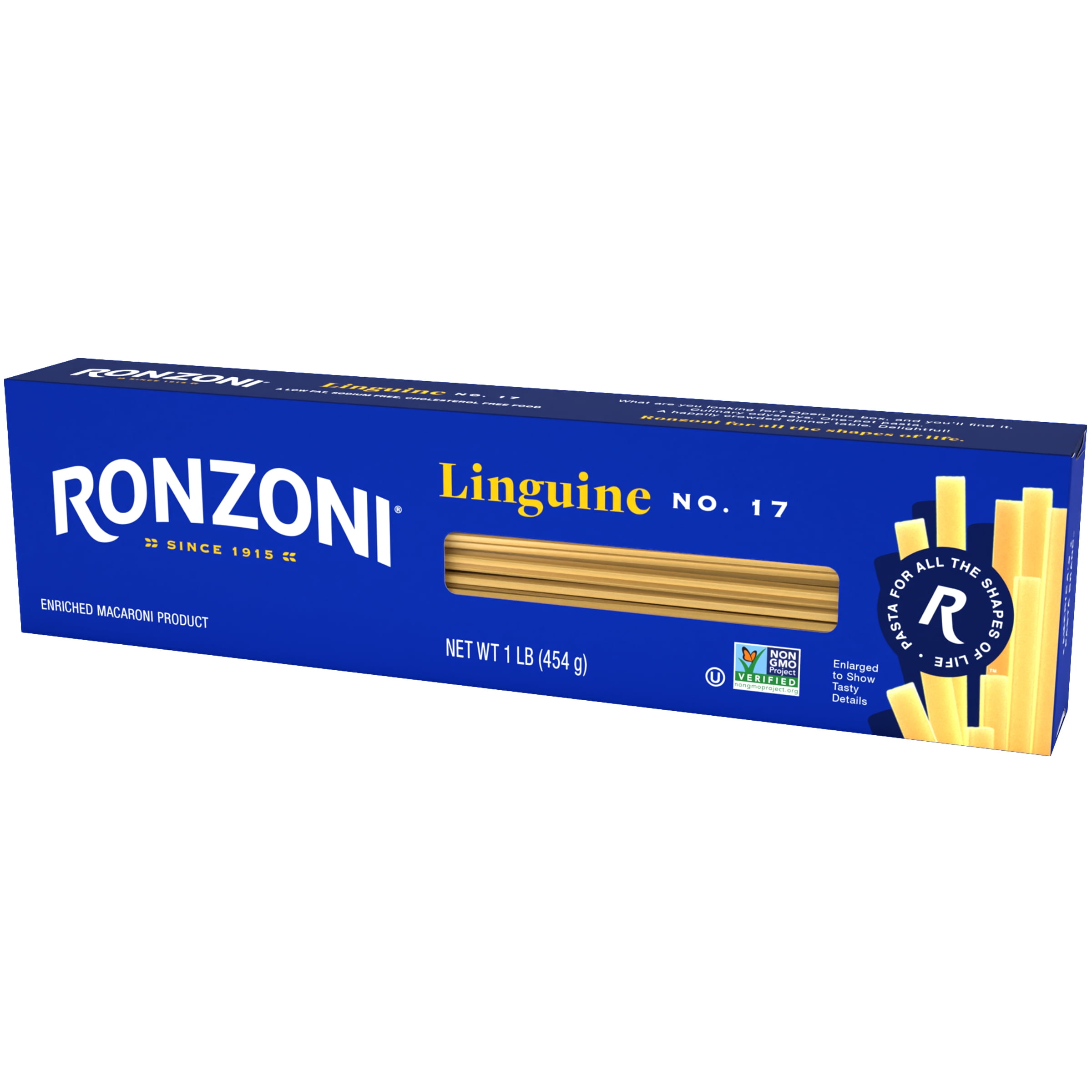 (4 pack) Ronzoni Linguine, 16 oz, Non-GMO Long Pasta for a Variety of Dishes, (Shelf Stable) Box
