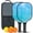Black, variant on Pickleball Paddles Set Of 2, Fiberglass Surface, Ice Crystal Print, 4 Balls & Bag