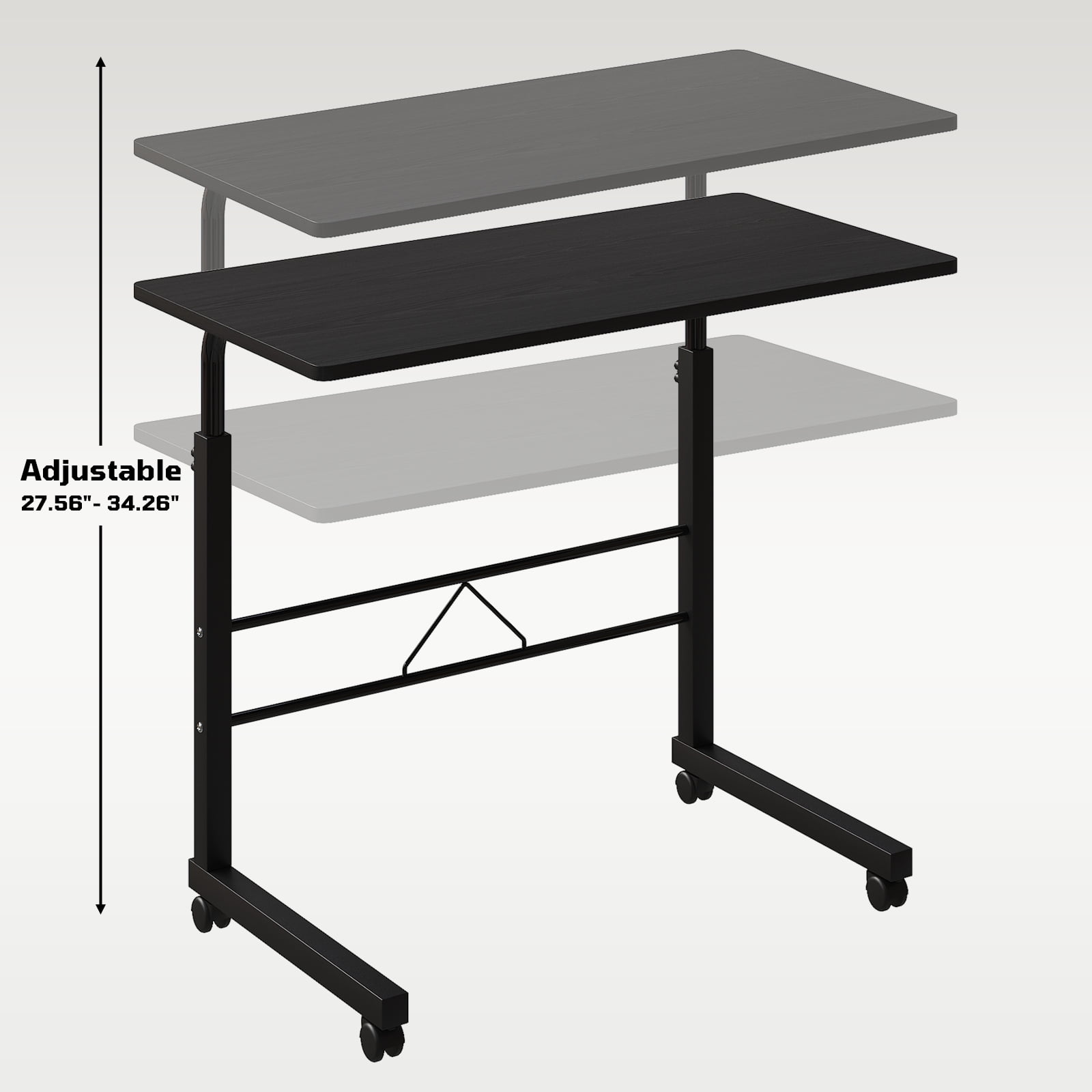 Ktaxon Adjustable Laptop Table Stand Computer Desk Sofa Side Bed Tray Rolling Black