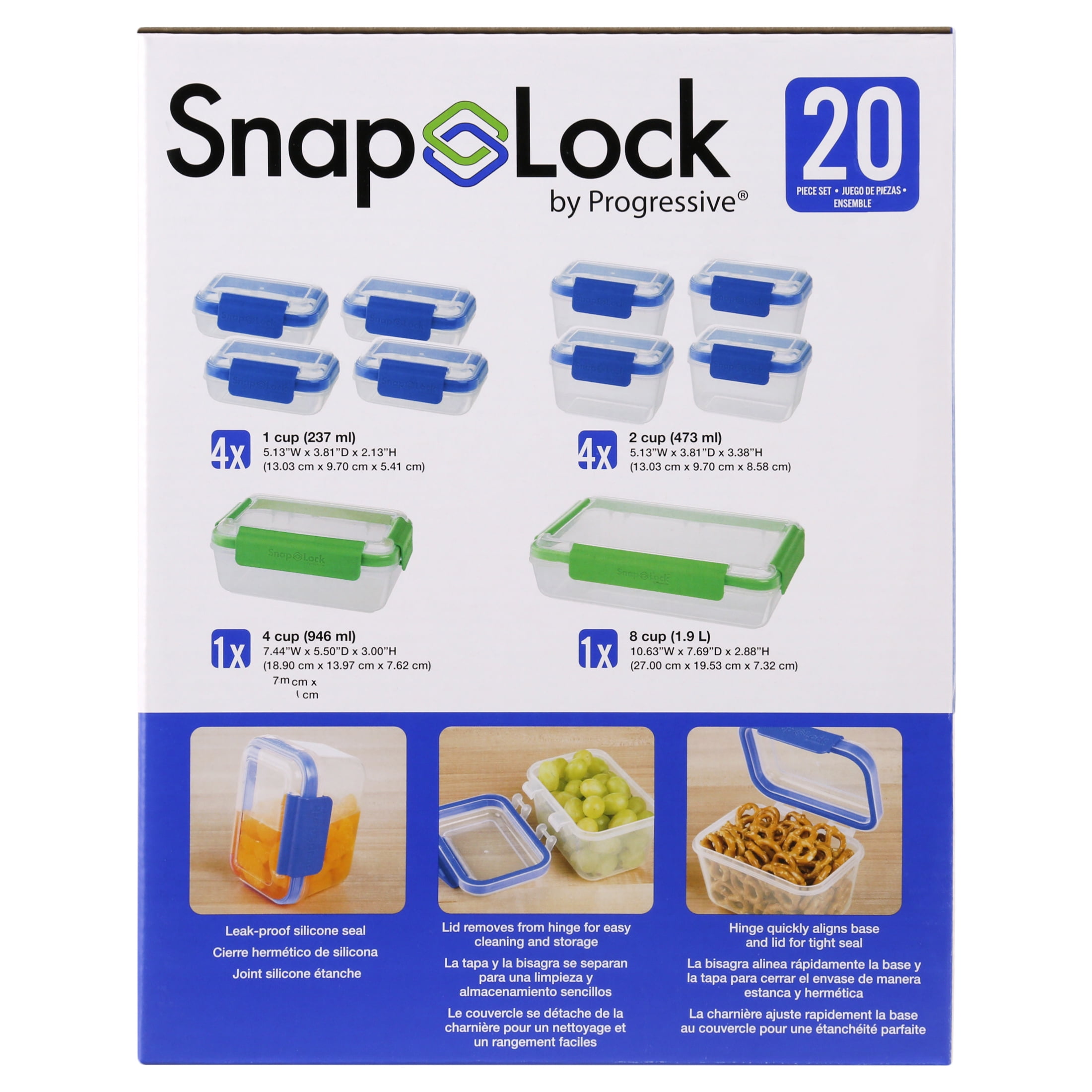 Snaplock Progressive Internat Rectangular Gift Set - 20ct : Target