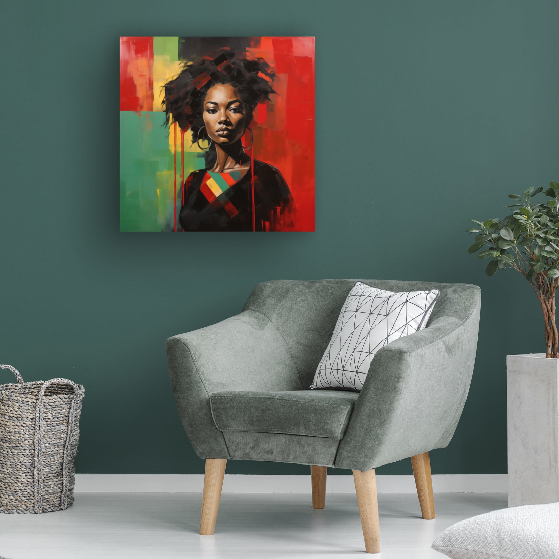 Canvas Wall Art - Ray Heere 'Colorful Model 23' Wall Art for Living Room, Bedroom, or Office Décor by Trademark Fine Art - 35 x 35 Inches