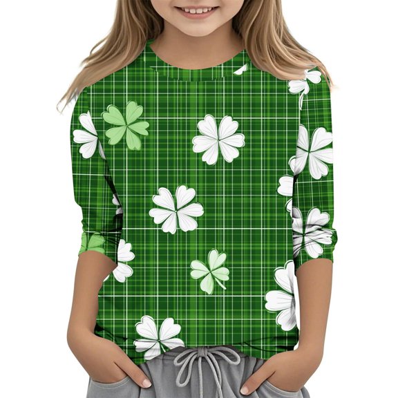 Pullover de Cuello Redondo de Impresión Casual de St. Patrick para Niños Y Niñas