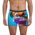 thumbnail image 1 of Balery Lizard With Sunglasses Colorful Calzoncillos bóxer para hombre, ropa interior de algodón suave y transpirable con cinturilla de nailon-Medium, 1 of 5