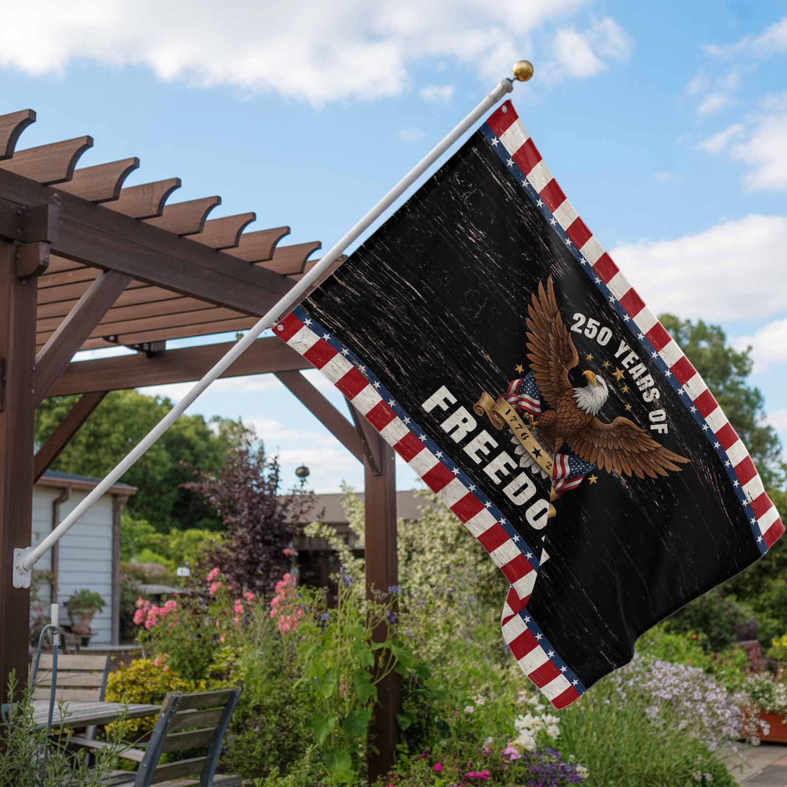 4th of July Flags for Outside 3x5 ft Freedom Eagle Outdoor Flags Double Sided Grommets House Banner Anniversary USA Flag Patio Yard Flag for Outdoor Party Porch Garden Independence Day Decor