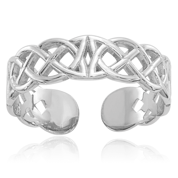 14K Solid White Gold Adjustable Toe Ring Open Midi Band Summer Beach Jewelry