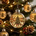 thumbnail image 3 of Vintage Christmas Ball Ornament, Old Fashioned Xmas Scene Printed Round Bauble Hanging Decorative Ornament for Tree Decor, 3 of 7