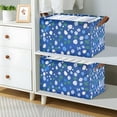 thumbnail image 2 of Yayeee Foldable Storage Basket for Shelves with Handles Set of 2 Waterproof Cloth Bins, Green Dots, 2 of 7