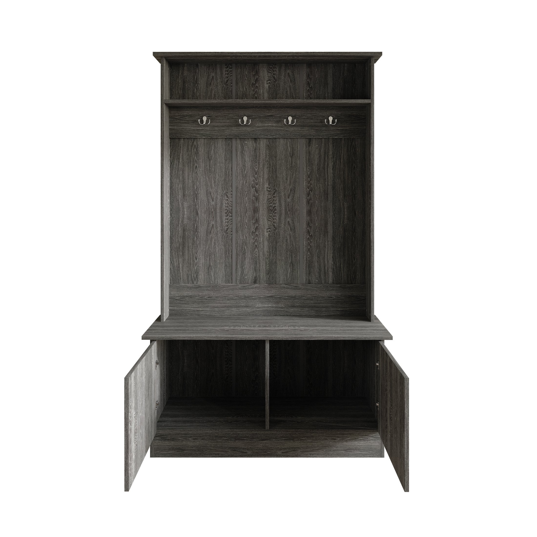 CASTLE PLACE Classic Multipurpose Hall Tree with Bench, Dark Grey