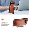thumbnail image 2 of Case Compatible with Google Pixel 6 Pro, Wallet Case with Detachable Card Holder Magnetic, Classic PU Cowhide Leather Cover Wireless Charging for Men Women for Google Pixel 6 Pro, Brown, 2 of 13