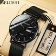 thumbnail image 2 of Belushi Men's Waterproof Luminous Fine Steel Electronic Quartz Watch Waterproof Watch Student, 2 of 7