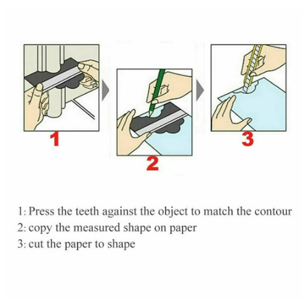 Jauge de contour 10 pouces En plastique Règle de contour contour irrégulier  Copie de contour Contour Contour