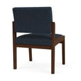 thumbnail image 3 of Pemberly Row Reception Waiting Room Armless Guest Chair/Walnut Wood/Blue, 3 of 5