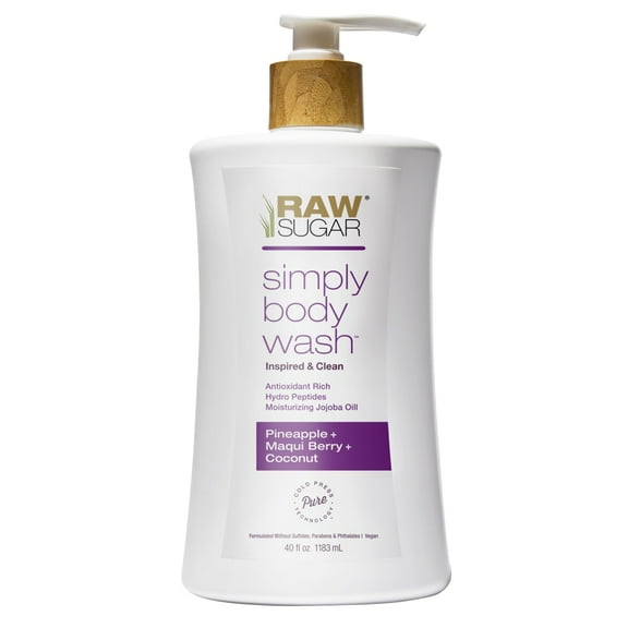 Raw Sugar Simply Body Wash, Pineapple   Maqui Berry   Coconut, 40 fl oz
