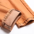 thumbnail image 5 of CPNG Boy's Skinny Jeans Pure Cotton Slim Fit Stretch Jeans Straight Leg Fashion Button Front Zipper Denim Pants(Orange,11-12 Years), 5 of 9