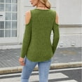 thumbnail image 6 of Jalioing Women's Long Sleeve Fashion Tops Ribbed Cold Shoulder Scoop Neck Shirts Casual Loose Fall Tunic Blouses, 6 of 8