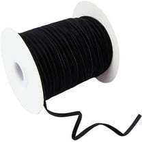 50 Yards 1/8 inch Single Face Velvet Ribbon Black Satin Ribbon Polyester Velvet Ribbon for DIY