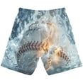 thumbnail image 2 of ALAZA Kids Boys Swim Trunks Fire Baseball Water Beach Board Shorts Drawstring Swimsuit Kid Teen XL, 2 of 6