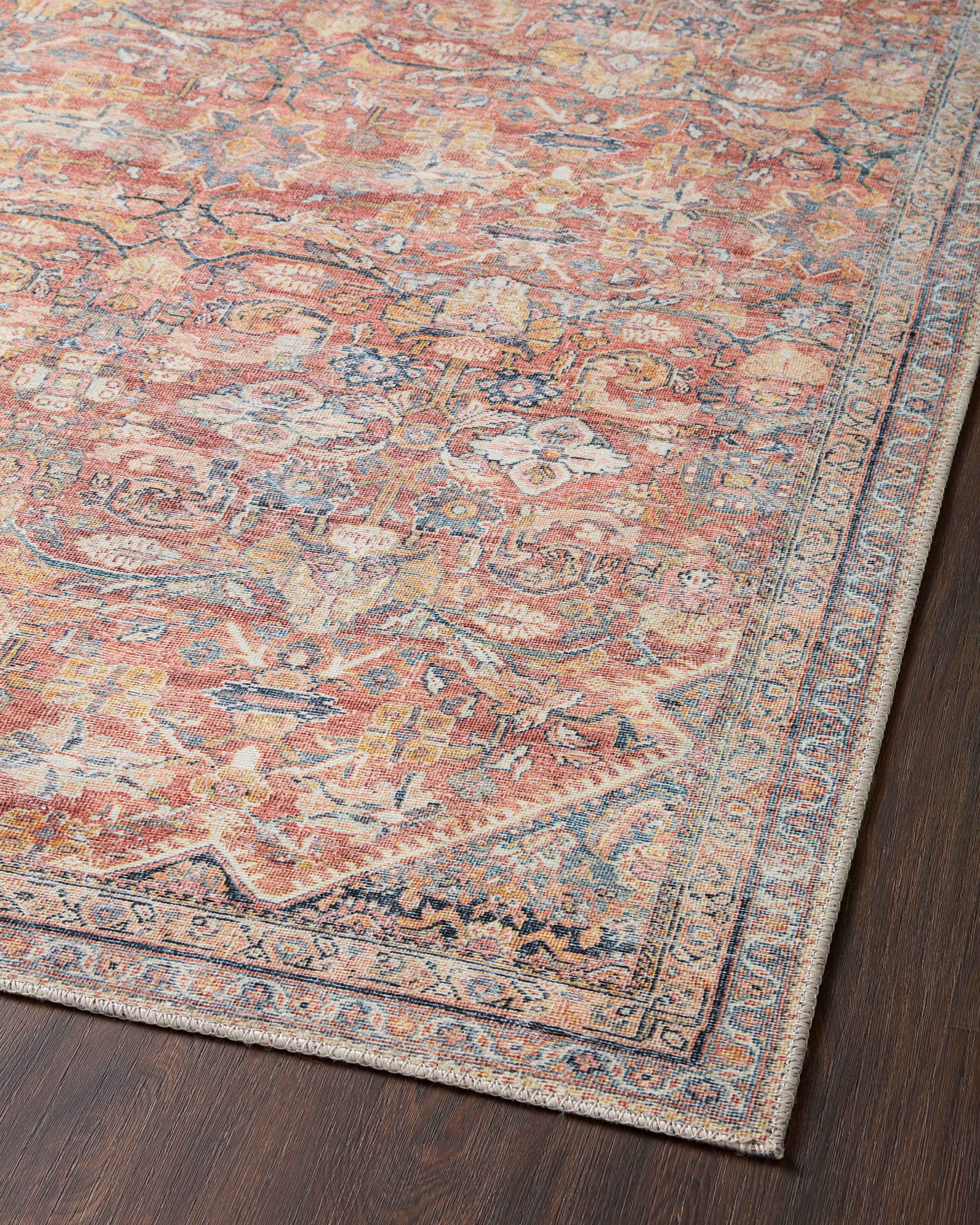 Loloi Adrian Rust / Denim 3'-6" x 5'-6" Area Rug
