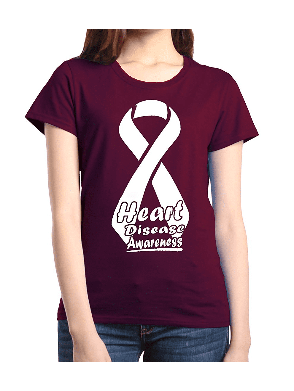 Mom's Favorite - Womens Heart Disease Awareness Short Sleeve T-Shirt ...