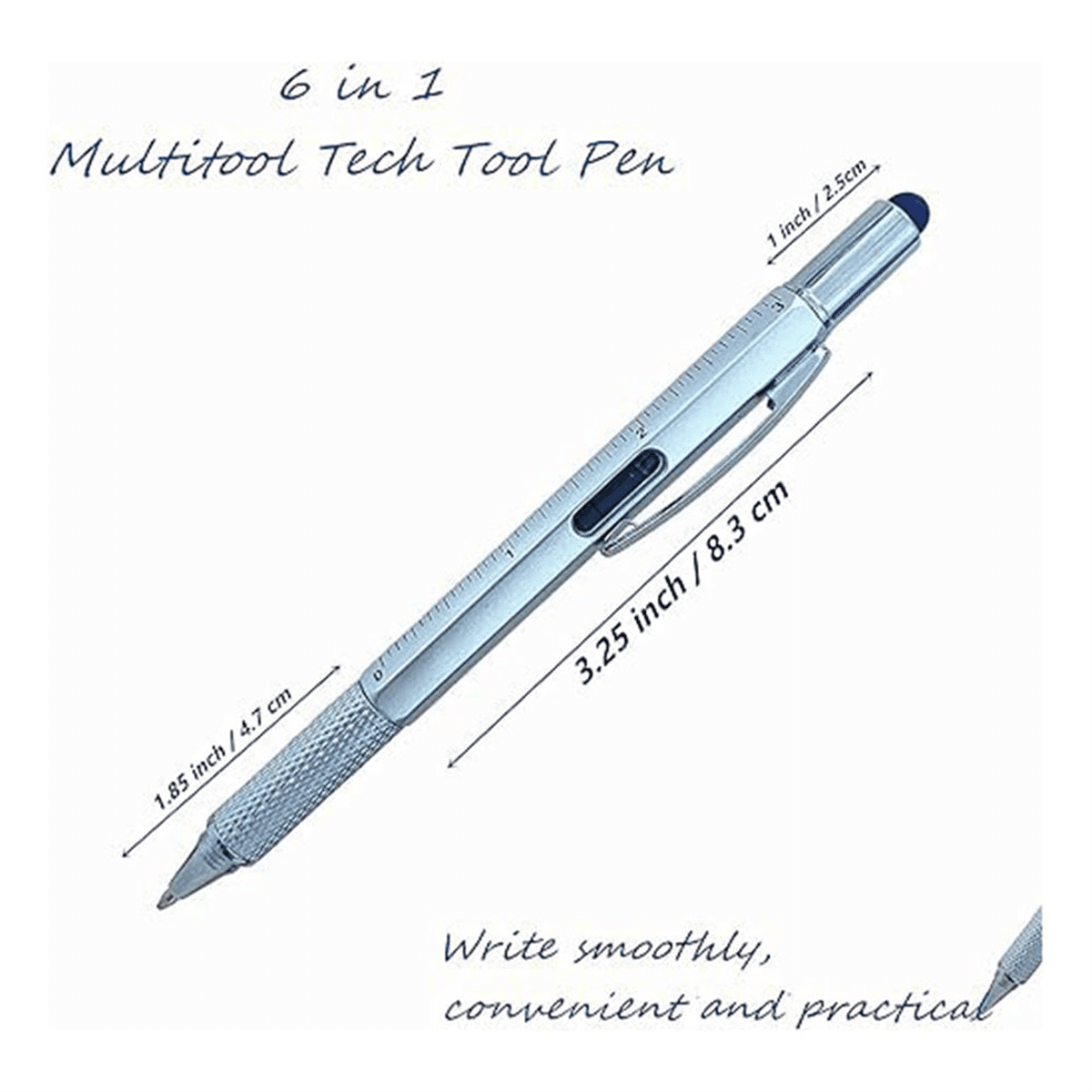 24 Pcs 6-In-1 Multi-Tool Tool Pens and 24 Pcs Ink Refills Gadget Screwdriver Gift Pens