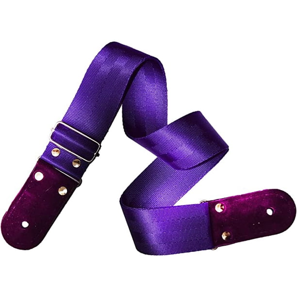 Correa para guitarra, Strap o Tahali para guitarra acústica, bajo eléctrico, guitarra eléctrica Kidam Cinturón seguridad nylon morado