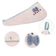 thumbnail image 3 of 1 Pc Women Soft Strawberry Bow Hair Towel for Bathroom Vacation Travel Pink Coral Velvet, 3 of 3
