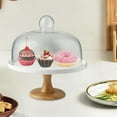 thumbnail image 4 of Soporte de Pastel Redondo con Cubierta de Vidrio andeja de Servicio Exhibición de Postres Soporte de Madera Queso para Cocina Banquete , 24,5 cm x 15 cm 245 cm x 15 cm Gloria Puesto de pasteles, 4 of 9